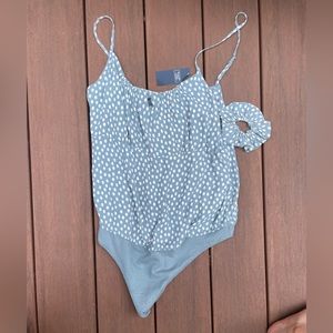 Abercrombie and Fitch spaghetti strap body suit AND matching scrunchie